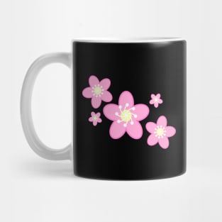 Sakura Cherry Blossom Flowers in Black Background Mug